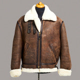 DISTRESSED BROWN AVIATOR JACKET
