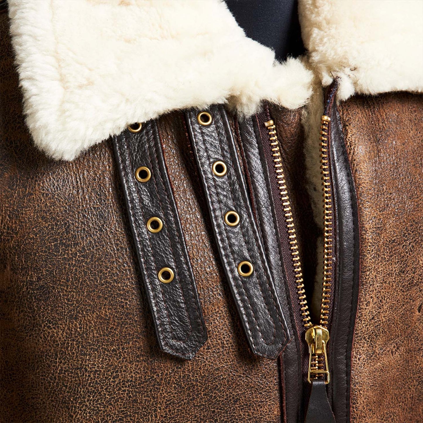 DISTRESSED BROWN AVIATOR JACKET