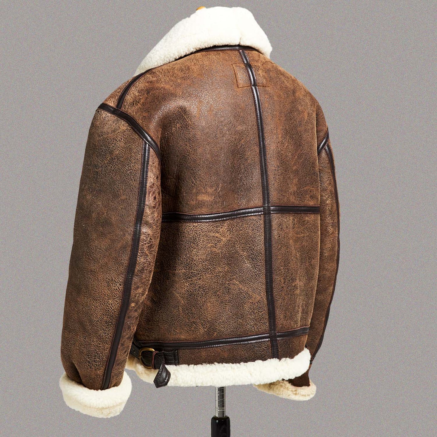 DISTRESSED BROWN AVIATOR JACKET