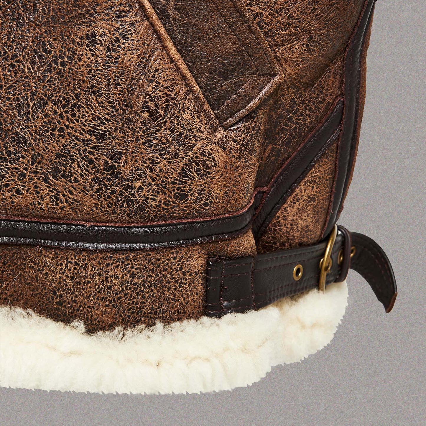 DISTRESSED BROWN AVIATOR JACKET