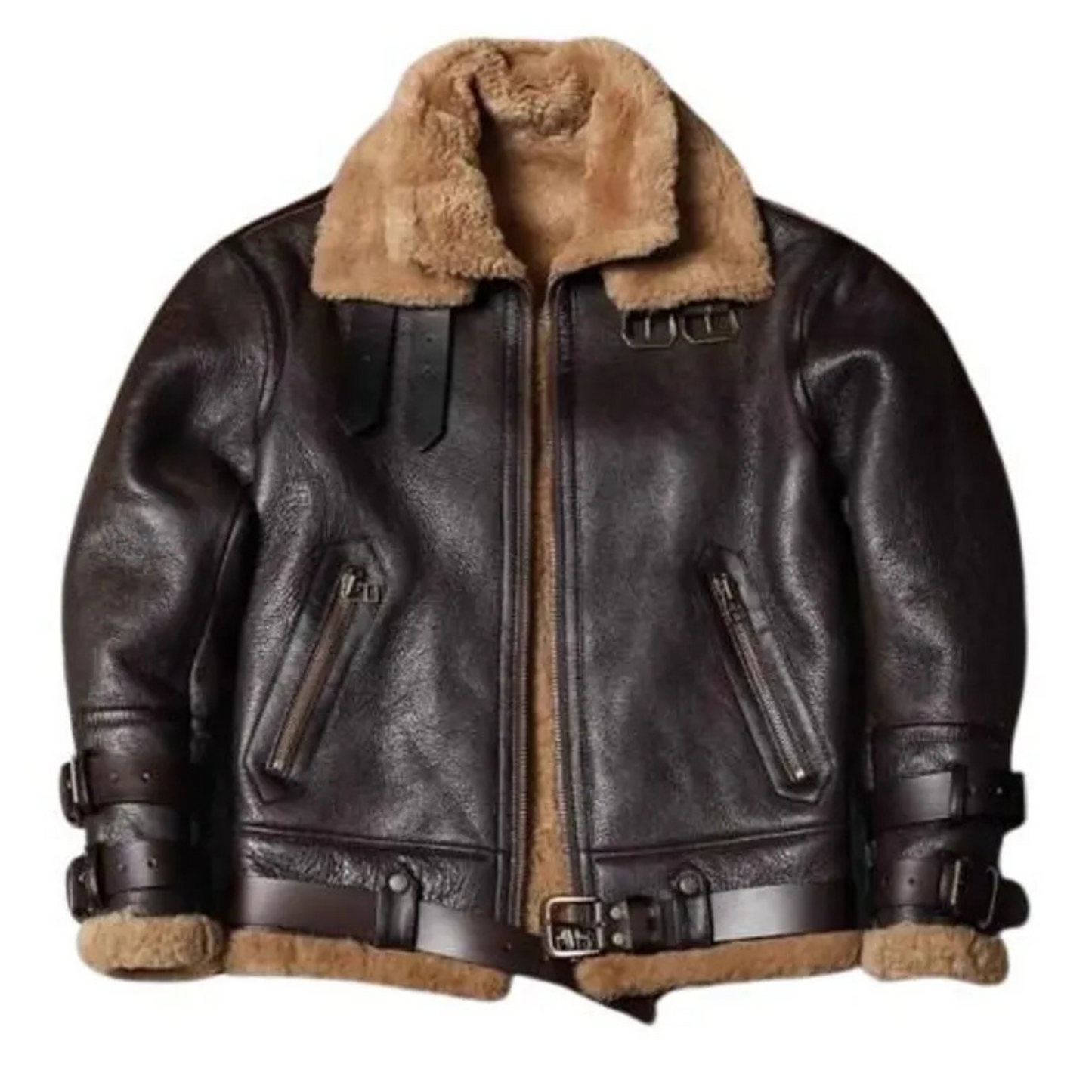 REAL SHEARLING SHEEPSKIN LEATHER JACKET