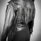 WOMEN'S BLACK FRINGE LEATHER JACKET