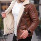 MEN’S TAN SHEARLING LEATHER JACKET