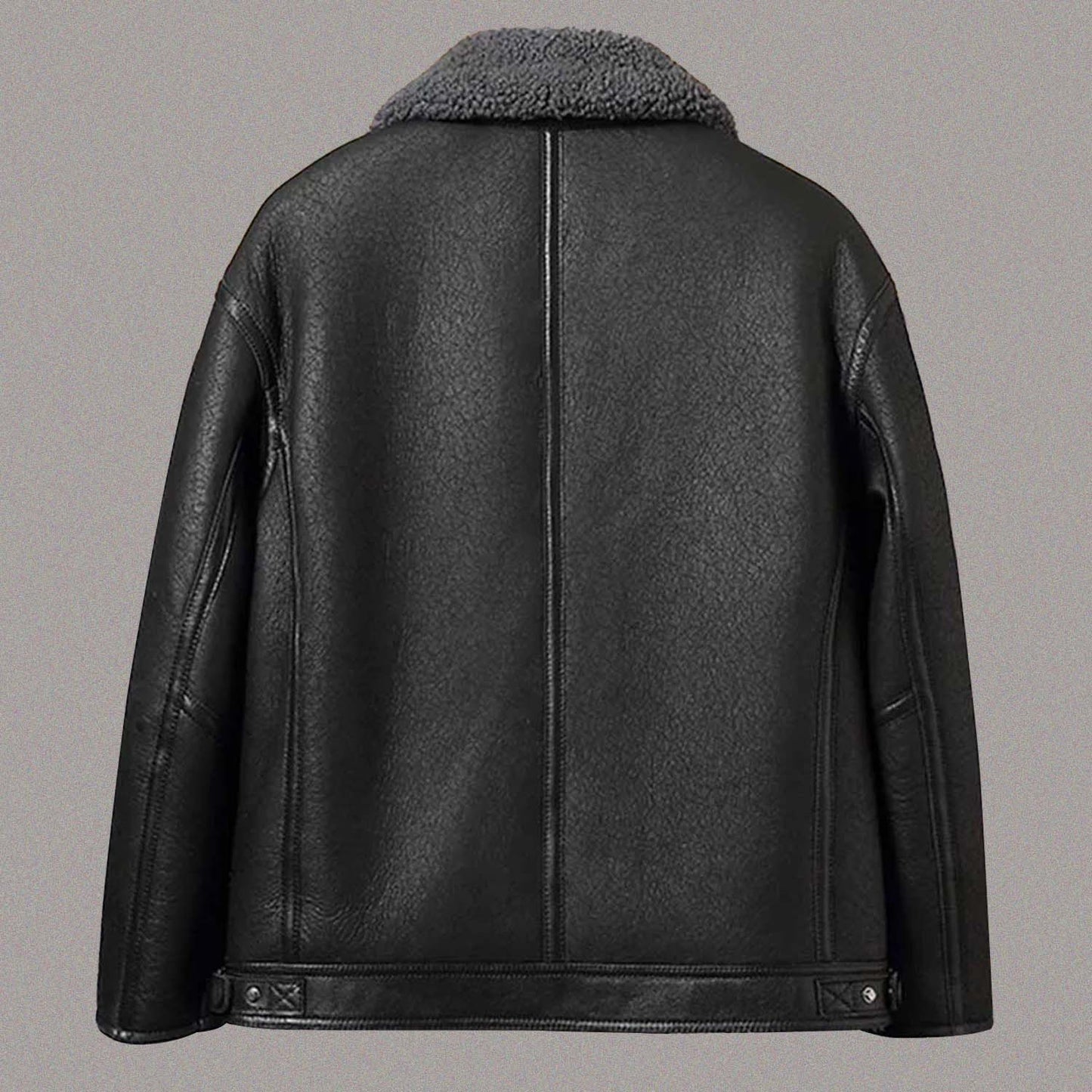MEN'S BLACK SHEARLING LEATHER JACKET