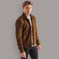 HANDMADE BROWN SUEDE LEATHER JACKET