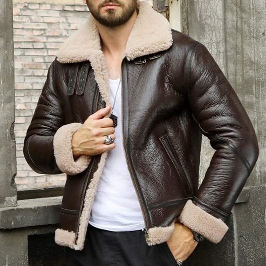 SHEARLING - LINED LEATHER JACKET