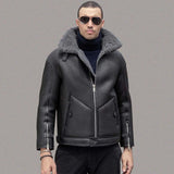 MEN'S BLACK SHEARLING LEATHER JACKET