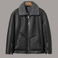 MEN'S BLACK SHEARLING LEATHER JACKET