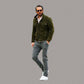 RYAN REYNOLDS GREEN SUEDE LEATHER JACKET