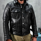 HANDMADE BLACK LEATHER TRUCKER JACKET