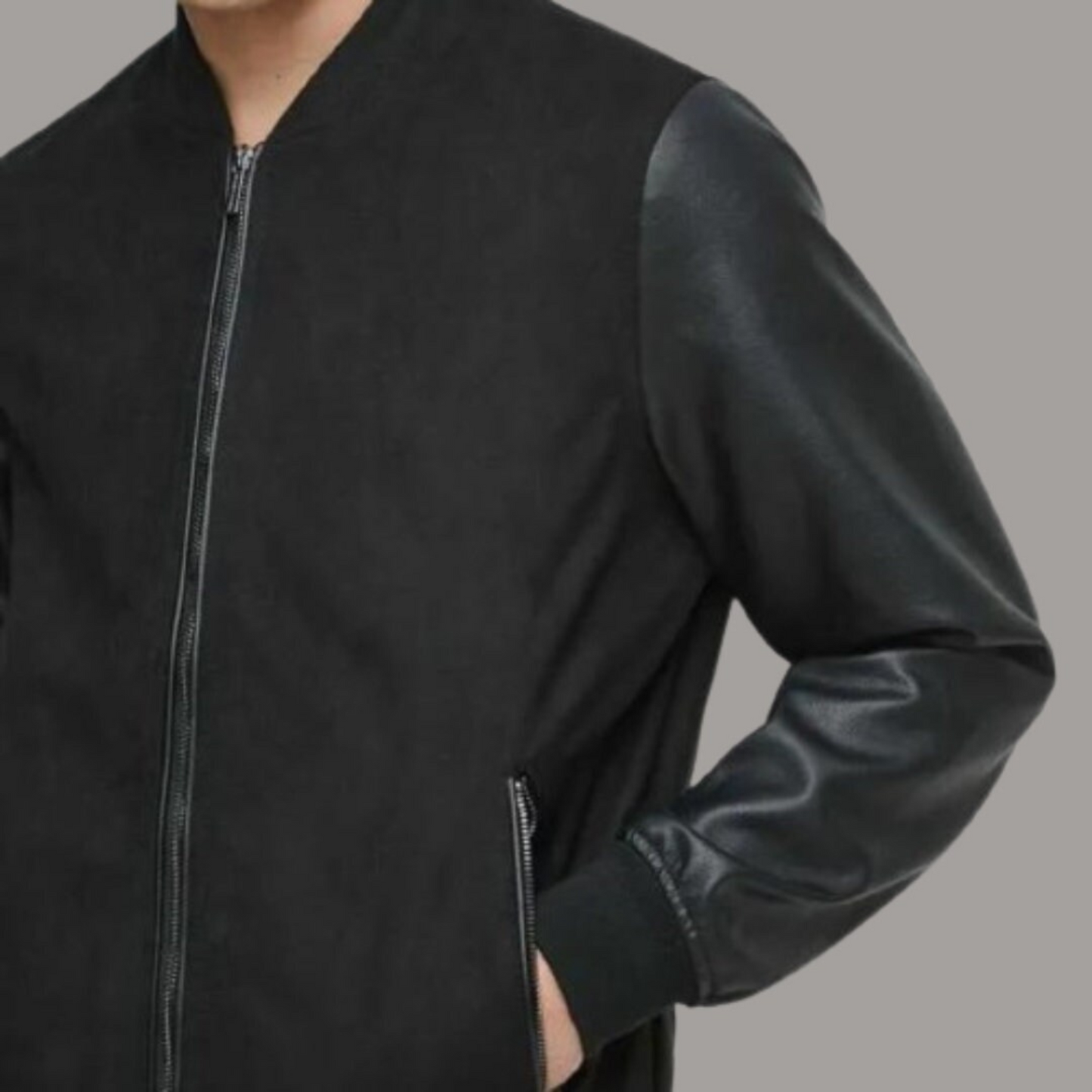 MEN'S BLACK BOMBER JACKET