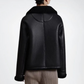 WOMEN'S BLACK SHEARLING LEATHER JACKET