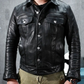HANDMADE BLACK LEATHER TRUCKER JACKET