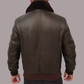 MEN'S SHEARLING COLLAR BOMBER LEATHER JACKET