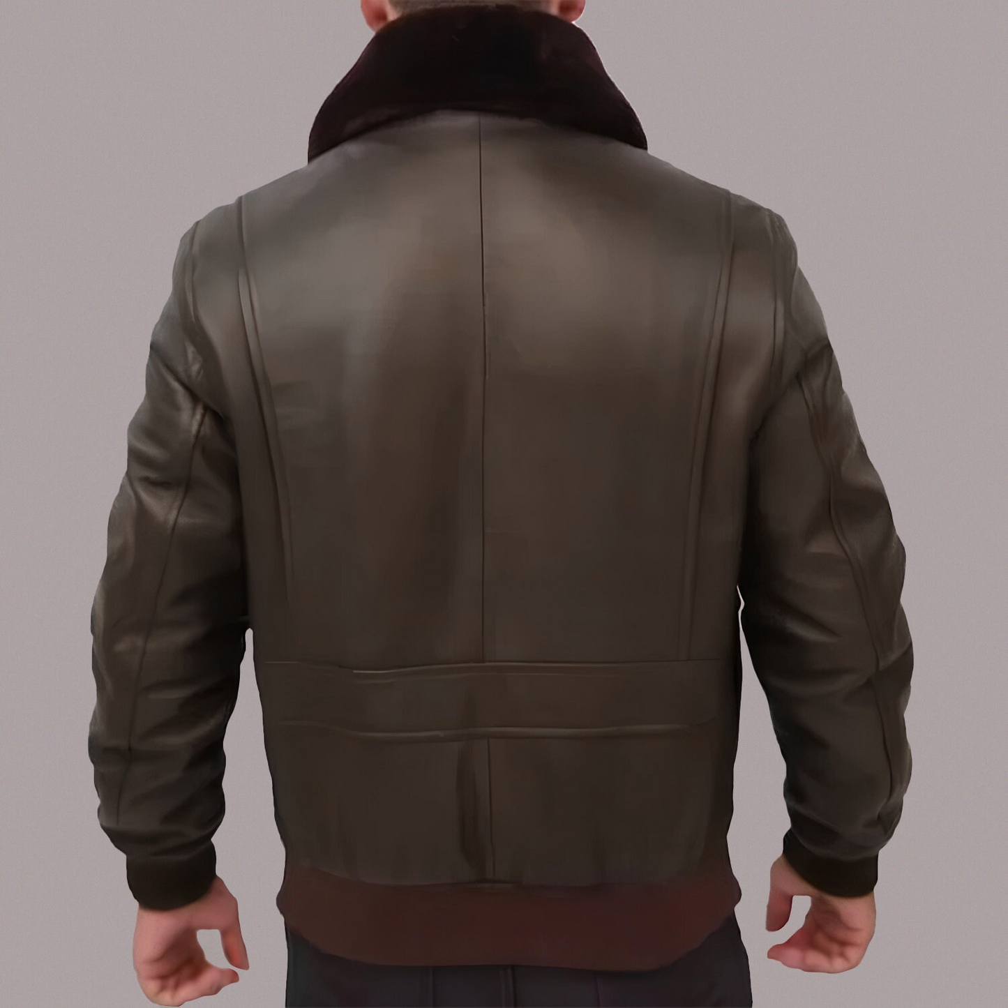 MEN'S SHEARLING COLLAR BOMBER LEATHER JACKET
