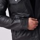 MEN'S CLASSIC BLACK LEATHER SHIRT JACKET