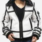 MEN'S WHITE AND BLACK SHEARLING JACKET