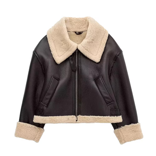 WOMEN'S SHEARLING BOMBER JACKET