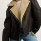 WOMEN'S CROPPED SHEARLING LEATHER JACKET