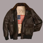 MEN'S SHEARLING COLLAR BOMBER LEATHER JACKET