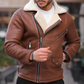MEN’S TAN SHEARLING LEATHER JACKET