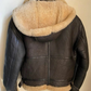 SHEARLING LEATHER JACKET WITH DETACHABLE HOOD