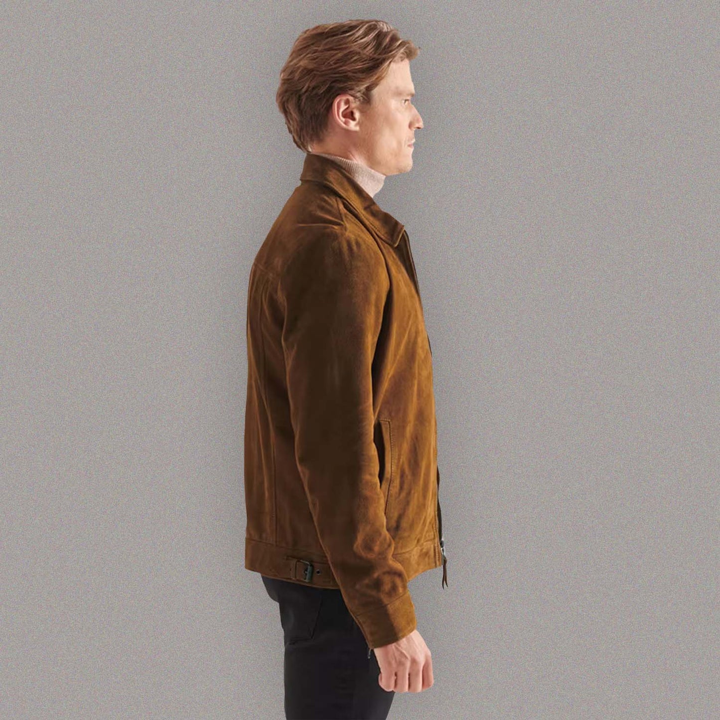 HANDMADE BROWN SUEDE LEATHER JACKET
