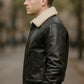 black leather jacket