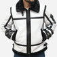 MEN'S WHITE AND BLACK SHEARLING JACKET
