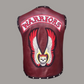"WARRIORS" MAROON SHEEPSKIN LEATHER VEST