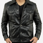 MEN’S PREMIUM BLACK LEATHER TRUCKER JACKET