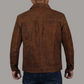 BROWN SUEDE LEATHER TRUCKER JACKET