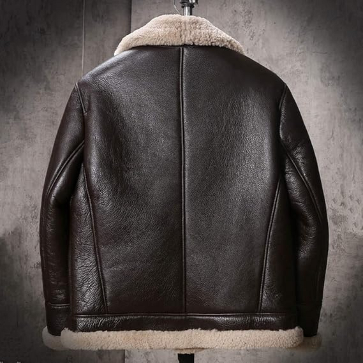 SHEEPSKIN LEATHER JACKET WITH SHEARLING LINING