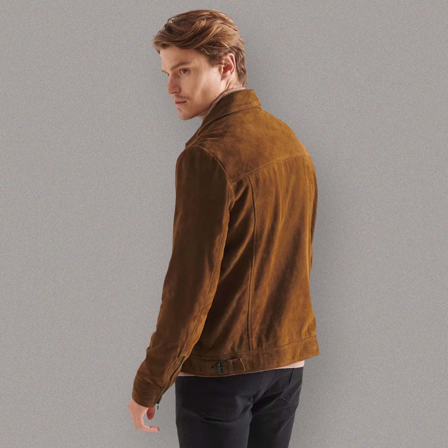 HANDMADE BROWN SUEDE LEATHER JACKET