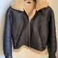SHEARLING LEATHER JACKET WITH DETACHABLE HOOD