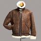 DISTRESSED BROWN AVIATOR JACKET