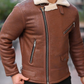 MEN’S TAN SHEARLING LEATHER JACKET