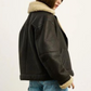 WOMEN'S CROPPED SHEARLING LEATHER JACKET