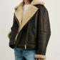 WOMEN'S CROPPED SHEARLING LEATHER JACKET