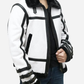 MEN'S WHITE AND BLACK SHEARLING JACKET