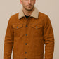 Men’s Brown Suede Jacket with Shearling Collar