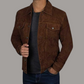 BROWN SUEDE LEATHER TRUCKER JACKET