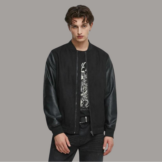 MEN'S BLACK BOMBER JACKET