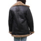 WOMEN'S LONGLINE BLACK SHEARLING JACKET