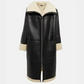 WOMEN'S LONG BLACK SHEARLING COAT