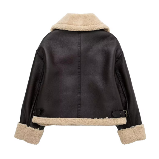 WOMEN'S SHEARLING BOMBER JACKET
