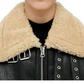 WOMEN'S BLACK SHEARLING AVIATOR JACKET