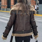 HEARLING LEATHER JACKET WITH DETACHABLE COLLAR